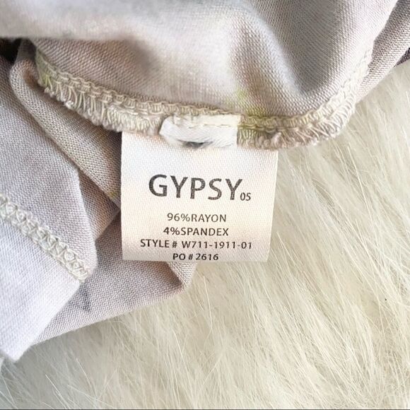 Custom Gypsy 05 Tie Dye Cold Shoulder Mock Turtleneck Top - Picture 3 of 4